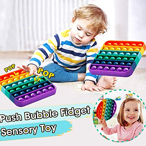 4 Pack Pop it Fidget Toy Set Barato Juego Antiestrés Gigante Push Pop Burbujas Sensory Fidgets ,Juguete Sensorial Niños y Adultos para Aliviar Estrés y Ansiedad, Extrusión Game Toy