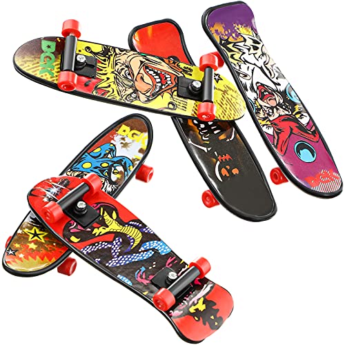 4 Piezas Mini Patinetas de Dedos, Juguete de Diapasones Monopatín de Dedo de Camión de Cubierta para Rellenos de Bolsas Favores de Fiesta para Adolescentes