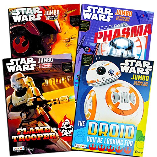 4 Star Wars Jumbo Coloring and Activity Books from the New Film The Force Awakens 2015 by Disney