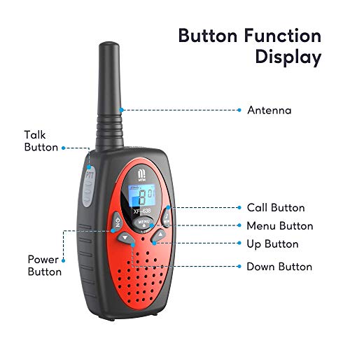 4 Walkie Talkie,16 Canales Función VOX Rango de 3KM 10 Tonos de Llamada con LCD Retroiluminada Walky Talky,Regalos para Actividades Externas, Camping