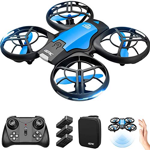 4DRC V8 Mini Drone para Niños, RC Helicopter Quadcopter con Control Remoto, 3D Flips, Modo sin Cabeza, Estabilización de Altitud, 3 Velocidades,3 Baterías, Regalo para Niños y Principiantes