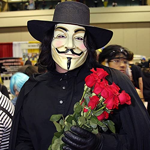 4PCS Máscara de Hacker V para Vendetta Máscara Disfraz de Halloween Accesorios de Fiesta de Cosplay