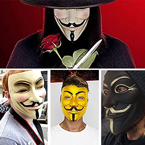 4PCS Máscara de Hacker V para Vendetta Máscara Disfraz de Halloween Accesorios de Fiesta de Cosplay