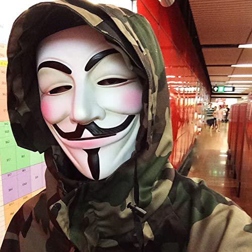 4PCS Máscara de Hacker V para Vendetta Máscara Disfraz de Halloween Accesorios de Fiesta de Cosplay