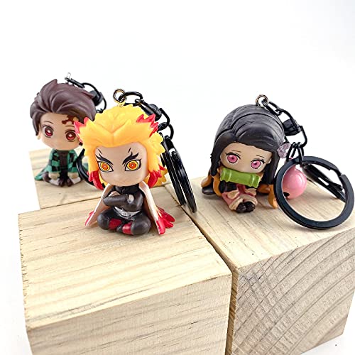 5 Piezas Anime Demon Slayer Kimetsu No Yaiba Figura Kamado Tanjirou Kamado Nezuko Hashibira Inosuke Llavero Colgante Juguetes Regalo