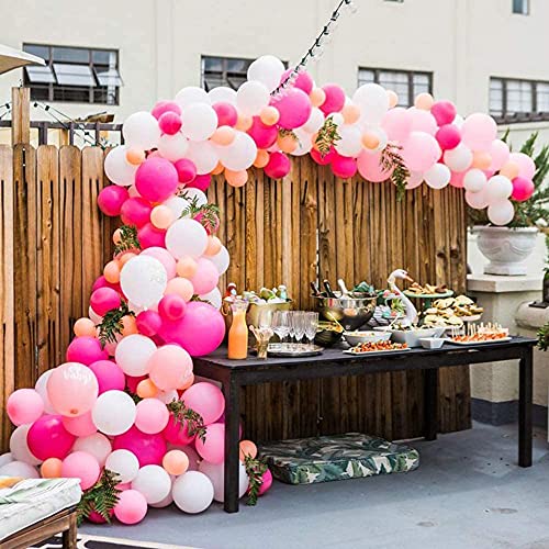 50 piezas Globos de Látex Globos de Confeti Rosas y Blancos Globos de Helio para Bodas, Baby Shower, Fiestas, Navidad, Ceremonia, Cumpleaños y Bautizo