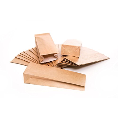 50 sachets de marron Calendrier de l'Avent, Sacs Papier ou sac à fond Bloc pour thé, café, des petits cadeaux, etc. 7 x 4 x 20,5 cm?; Qualité 1 A avec insert parchemin.