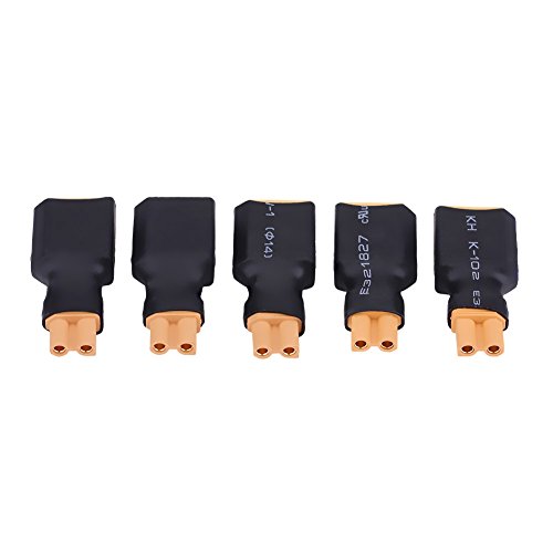 5Pcs RC Drone Conector Adaptador Enchufe, XT30 a XT60 Enchufes Convertidores de Bater¨ªa(XT30 Hembra a XT60 Macho)