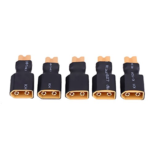 5Pcs RC Drone Conector Adaptador Enchufe, XT30 a XT60 Enchufes Convertidores de Bater¨ªa(XT30 Hembra a XT60 Macho)