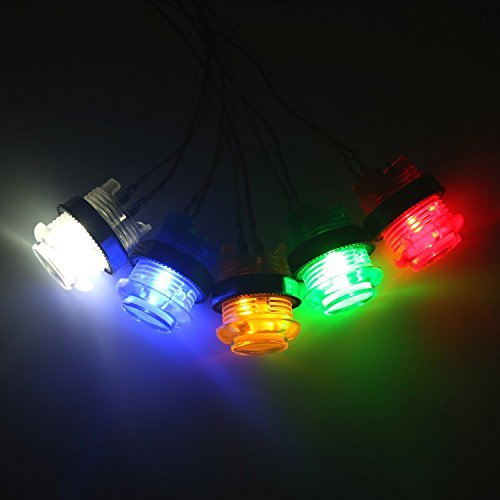 5x 30mm Arcade luces LED Botón pulsador incorporado 5V Botones iluminados para Arcade Machine Games Kit DIY Piezas Jamma Mame Raspberry Pi 1 2 3 (Cada color de 1 pieza) 5 Color