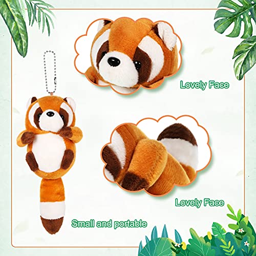 6 Juguetes de Peluche de Animal de Selva Set de Animal de Peluche de Bosque Animal de Panda, Mapache Pequeño, Perezoso, Ardilla de Cola Grande, Zorro, Erizo para Favor de Fiesta de Safari