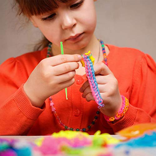 600 Piezas Gomas para Hacer Pulseras, Kit de Manualidades Gomitas Elasticas DIY Máquina de Tejer de Banda Gomas para Niños