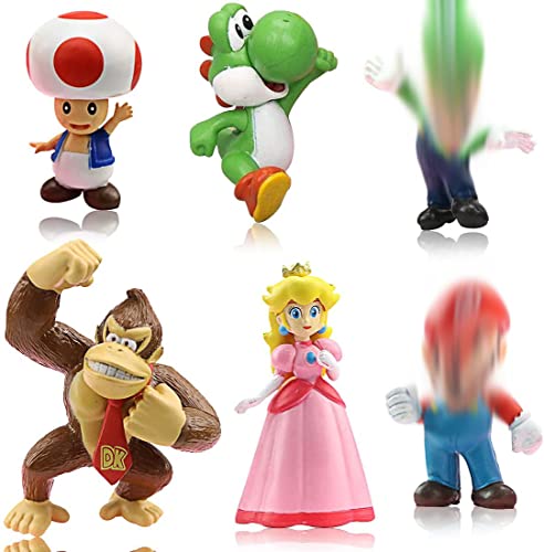 6pcs / Set Toys - Figuras de y Luigi Figuras de acción de Yoshi y Bros Figuras de Juguete de PVC