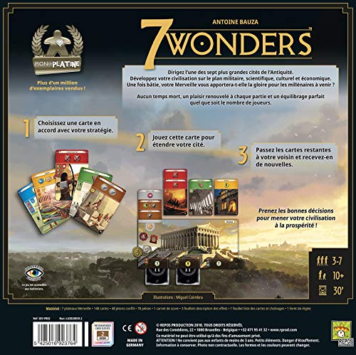 7 Wonders versión 2020 Asmodee - Juego de estrategia - Idioma Francés