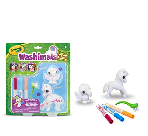 74-7364 WASHIMALS Safari Crayola, Mini Set Cebra y Tucán para Utilizar con el Set Oasis-Piscina, para Colorear y darles un Buen baño a los Cachorros, Ideal para Juego y Regalo, Desde 3 años