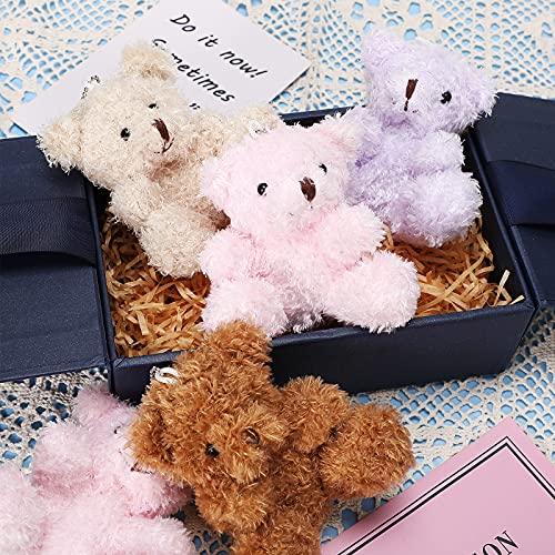 8 Ositos de Peluche Mini Juguete de Animal de Peluche de 4 Pulgadas Muñeco de Oso Suave Juguete de Muñeca de Caja de Regalo de Boda para Graduación 2021 (Rosa, Morado, Marrón, Albaricoque)