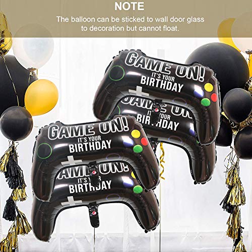 8 Packs Video Game Party Balloon, 23.6 x 15.7 Inch Game on Balloon Video Game Controller Aluminum Foil Balloon for Birthday Party and Game Party Decoration