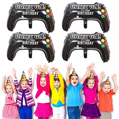 8 Packs Video Game Party Balloon, 23.6 x 15.7 Inch Game on Balloon Video Game Controller Aluminum Foil Balloon for Birthday Party and Game Party Decoration