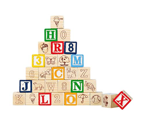 98304 Playset educativo de cubos de madera con animales letras y números 3x3 cm