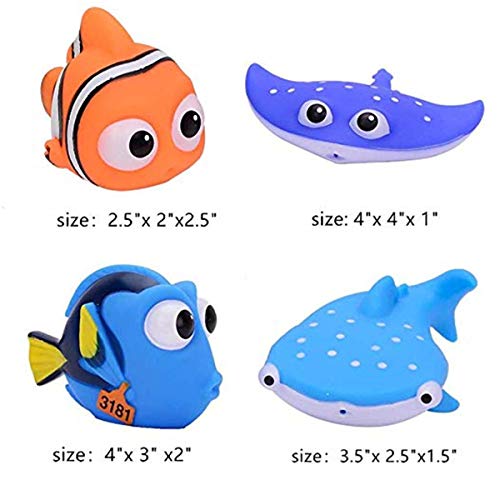 A Juguetes de baño de bebé, Encontrar Dory Nemo Squirt Juguetes para bebé y niño Juguetes Ducha y natación 4pcs (niños)