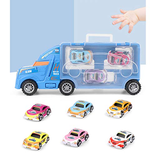 AAAHHH Coches De Juguete, 21 Vehículos De Transporte, Camiones De Juguete, Vehículos, Juguetes para Niños, Juegos De Coches De Juguete para Niños Y Niñas (Incluidos 3 Camiones Grandes, 18 Coches)