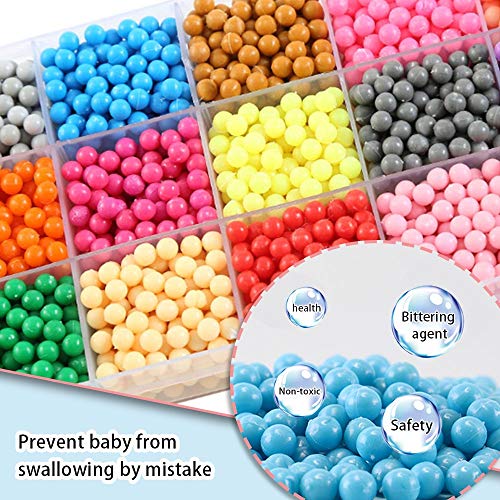 Abalorios Cuentas de Agua 3000pcs, Aquabeads Recambio Bolitas 15 Colors, Recambio Aquabeads, Regalo Chico Chica Niños DIY Educativos Artesanía Craft Kits Abalorios Cuentas de Agua Multicolor