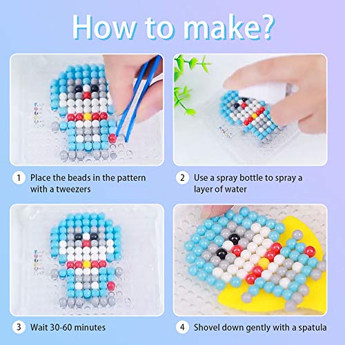 Abalorios Cuentas de Agua 3000pcs, Aquabeads Recambio Bolitas 15 Colors, Recambio Aquabeads, Regalo Chico Chica Niños DIY Educativos Artesanía Craft Kits Abalorios Cuentas de Agua Multicolor