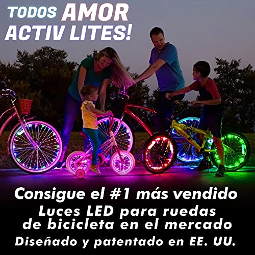 Activ Life Luces LED bicis (Set de 2 Blanco). Idea de Regalo Genial y Divertido para niños y Adultos. Accesorios Luminosos de Seguridad destacados para Ruedas de Bici. Luces LED día y Noche.