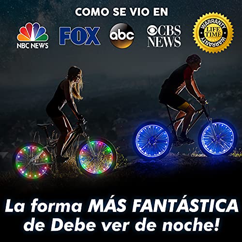 Activ Life Luces LED bicis (Set de 2 Blanco). Idea de Regalo Genial y Divertido para niños y Adultos. Accesorios Luminosos de Seguridad destacados para Ruedas de Bici. Luces LED día y Noche.