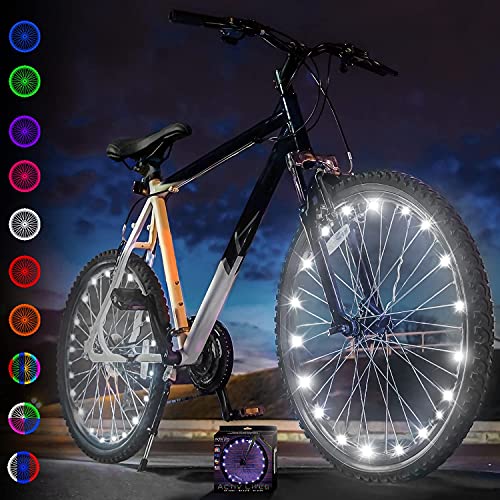 Activ Life Luces LED bicis (Set de 2 Blanco). Idea de Regalo Genial y Divertido para niños y Adultos. Accesorios Luminosos de Seguridad destacados para Ruedas de Bici. Luces LED día y Noche.