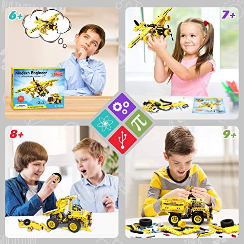 ACTRINIC Juguetes de construcción Stem 2 en 1 361 Piezas Kit de ingeniería de construcción Juguetes para niños de 6 7 8 9 10 11 12 años de Edad Regalo