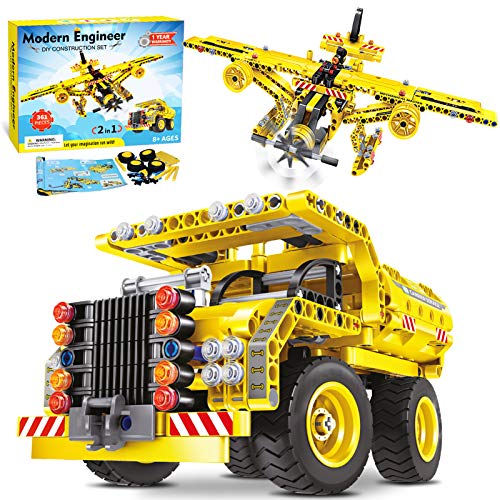 ACTRINIC Juguetes de construcción Stem 2 en 1 361 Piezas Kit de ingeniería de construcción Juguetes para niños de 6 7 8 9 10 11 12 años de Edad Regalo