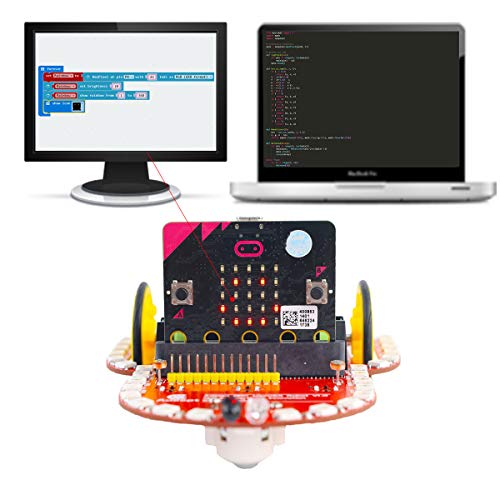 Adeept BBC Micro: Bit Smart Robot Car Kit | Kit de robot de aprendizaje programable STEM | Microbit Starter Kit Starry: Bit con proyectos detallados PDF Tutorial Book