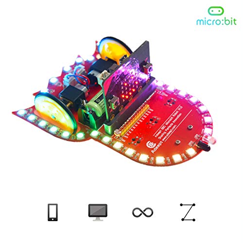 Adeept BBC Micro: Bit Smart Robot Car Kit | Kit de robot de aprendizaje programable STEM | Microbit Starter Kit Starry: Bit con proyectos detallados PDF Tutorial Book