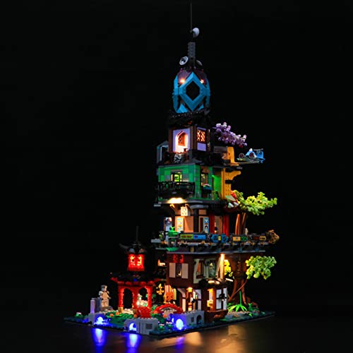 ADMLZQQ Conjunto De Luces para (Ninjago City Gardens) Modelo De Construcción De Bloques - Kit De Luz LED Compatible para Lego 71741, NO Incluido En El Modelo