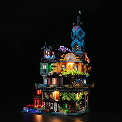 ADMLZQQ Conjunto De Luces para (Ninjago City Gardens) Modelo De Construcción De Bloques - Kit De Luz LED Compatible para Lego 71741, NO Incluido En El Modelo