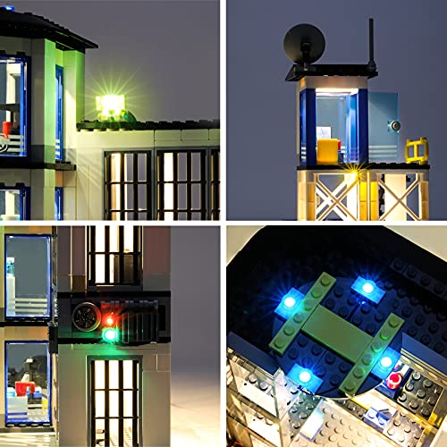 ADMLZQQ Kit De Luz LED para Lego 60141, El Conjunto De Kit De Iluminación LED De Ladrillo Compatible con La Estación De Policía De La Ciudad, El Kit De Construcción, No Incluye El Modelo Lego