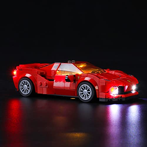 ADMLZQQ Kit De Luz LED para Lego Speed Champions Ferrari F8 Tributo, No Incluye El Modelo Lego, Compatible con Ladrillos De Construcción Lego Modelo 76895