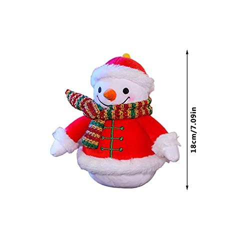 Adornos de muñeco de nieve de peluche, muñeco de nieve de peluche de 18 cm / 22 cm / 32 cm lindo muñeco de nieve navideño de juguete con sombrero de felpa rojo, bufanda, ropa y nariz para la oficina d