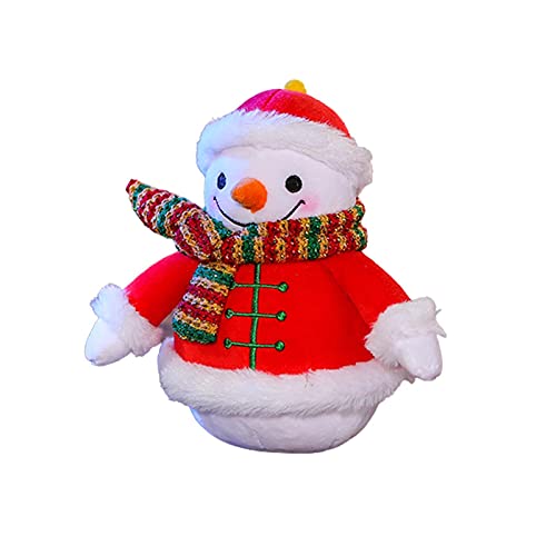 Adornos de muñeco de nieve de peluche, muñeco de nieve de peluche de 18 cm / 22 cm / 32 cm lindo muñeco de nieve navideño de juguete con sombrero de felpa rojo, bufanda, ropa y nariz para la oficina d