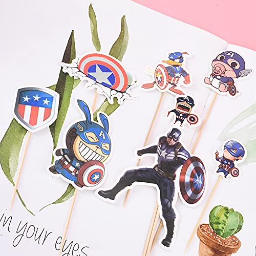 Adornos para tartas, Cake Topper Avengers Figures Decoración para Tartas de Cumpleaños,Super heroe Mini Juego De Figuras,Suministros para Decoración de Tartas,Decoración de Fiestas, Decoración de Mesa