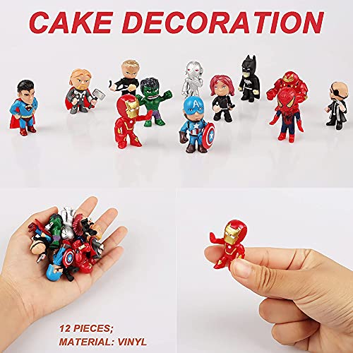 Adornos para tartas, Cake Topper Avengers Figures Decoración para Tartas de Cumpleaños,Super heroe Mini Juego De Figuras,Suministros para Decoración de Tartas,Decoración de Fiestas, Decoración de Mesa