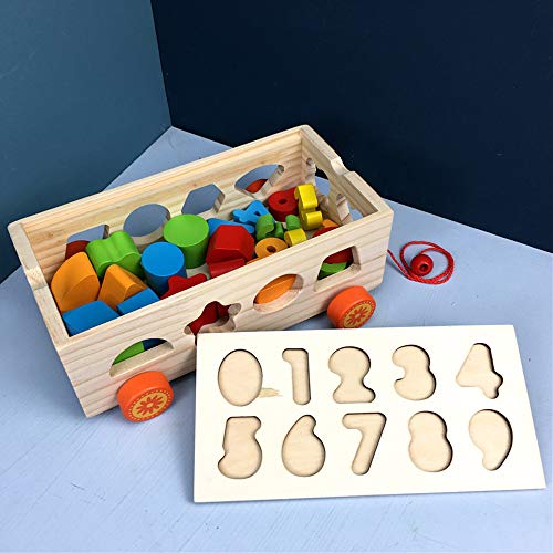 Afufu Juego de Madera Clasificador de Formas Juguete, Juguetes para Arrastrar, Juegos Educativos Montessori Tirar del Juguete para Niños Niñas Bebes Bebés 3 4 5 Años