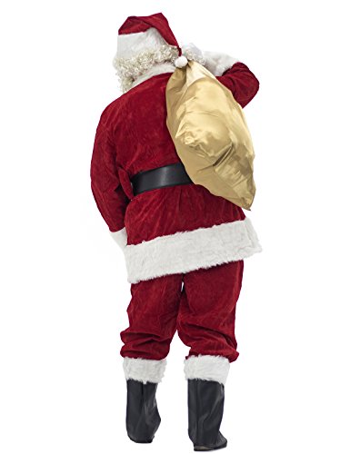 Ahititi Trajes de Papá Noel para Hombres, Conjunto de Disfraces de Navidad de Terciopelo de Lujo para Adultos (10 pcs) XL