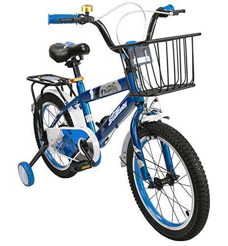 Airel Bicis Infantiles | Bici con Ruedines y Cesta | Bicicletas Infantiles para Niños y Niñas | Bicicletas 16 y 18 Pulgadas | Bicicletas niños 4-7 años | Color: Azul Pulgadas: 16