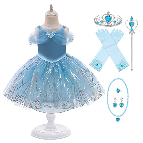 AISHANGYIDE Cenicienta Vestido de Fiesta para Niñas Dress de con Encaje Vestido de Princesa para Niños Vestido de Halloween Fiesta de Cumpleaños Vestido de Mascarada