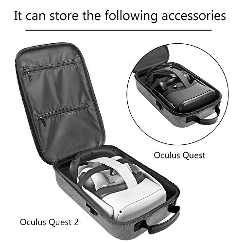 Akaigu Estuche de viaje duro para Oculus Quest 2 All-in-one VR Gaming Headset y controladores Accesorios Bolsa de transporte (gris)