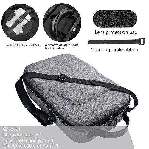 Akaigu Estuche de viaje duro para Oculus Quest 2 All-in-one VR Gaming Headset y controladores Accesorios Bolsa de transporte (gris)