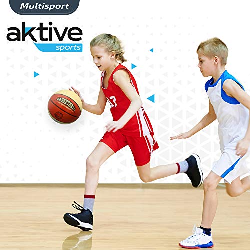 Aktive 54008 - Balón de baloncesto, Pelota basket, Pelota baloncesto talla 5, Color naranja y beige, Peso 650 gramos, Deporte al aire libre, Baloncesto, Aktive Sport