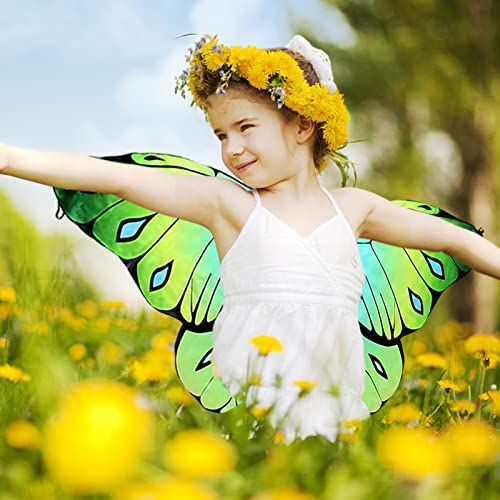 Alas de mariposa para niñas, disfraz de Halloween, alas de ángel arcoíris para niños, accesorio de disfraz de dibujos animados brillantes, alas de mariposa monarca para Navidad, fiesta de cumpleaños